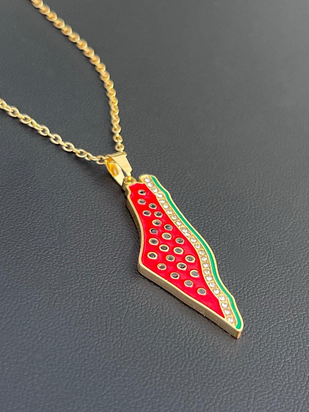 Collier Falastīn Rouge Pastèque