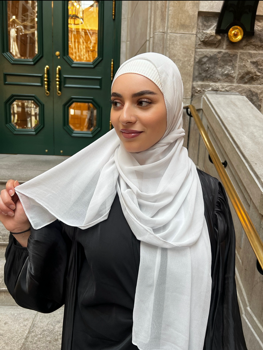 Chiffon hijab - white